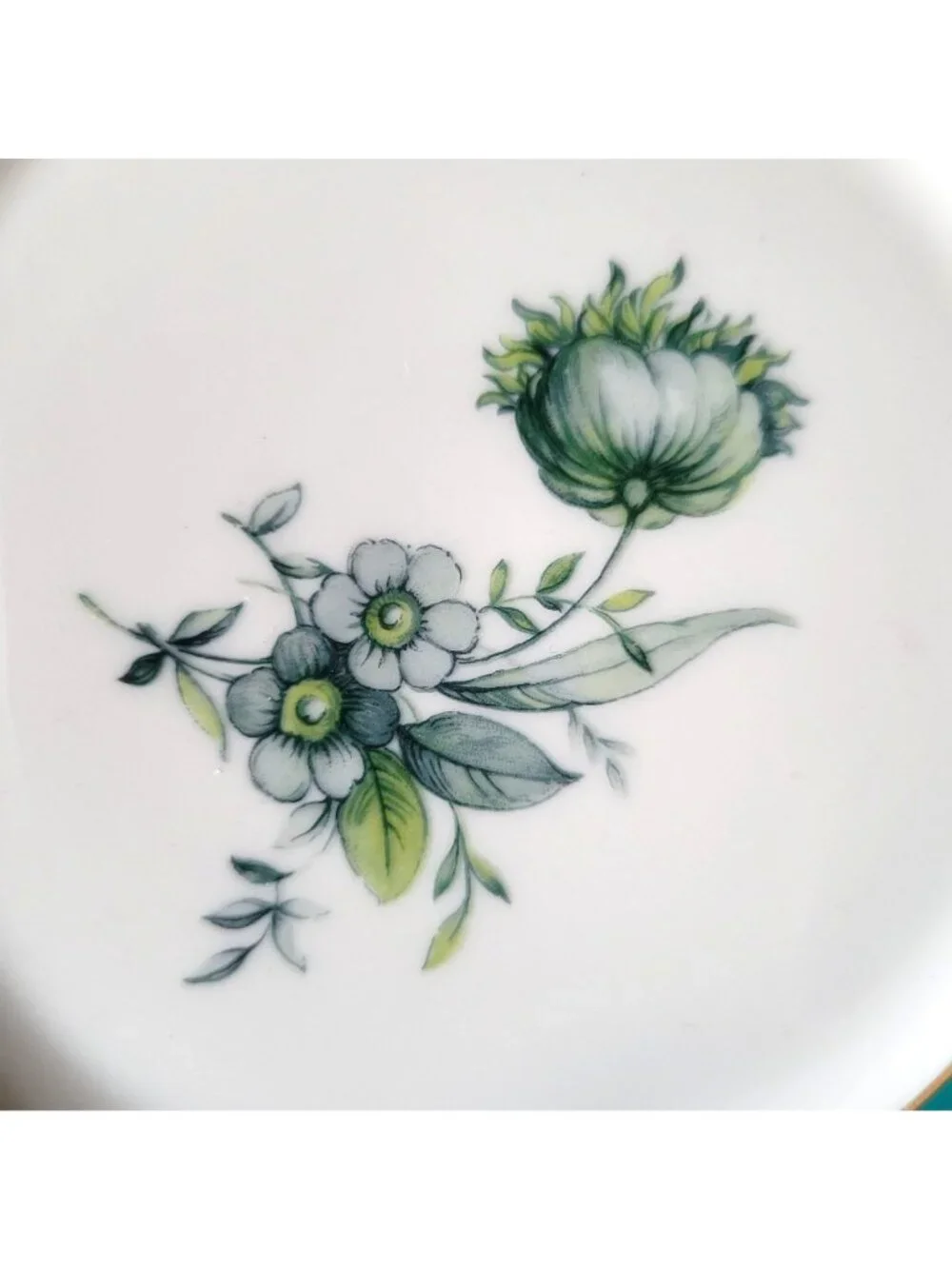 Vtg Royal Bayreuth Teal Tulip Bread & Butter Plate 6